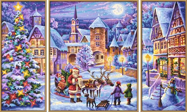 Schipper Malen-nach-Zahlen - Meisterklasse Triptychon - Weiße Weihnacht