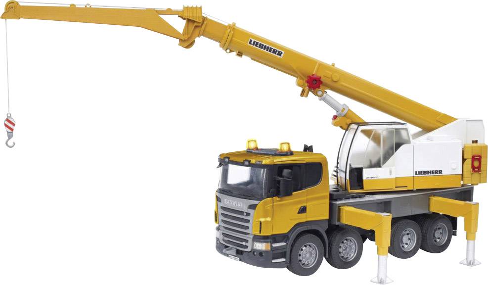 4001702035709: Scania R-Serie Liebherr Kran-LKW mit Licht und Sound Modul. Mini thumb