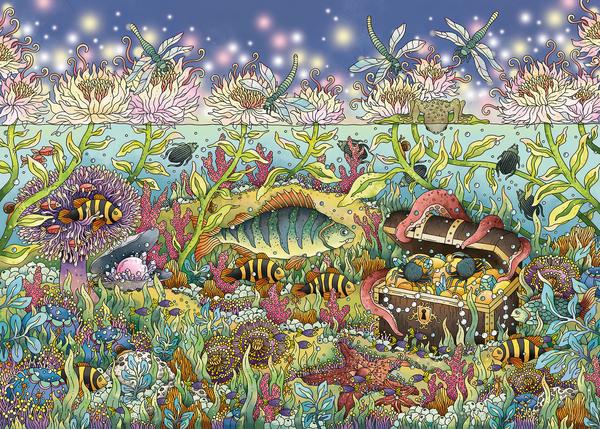 4005556159888: Puzzle Ravensburger Dawn in het onderwatergebied 1000 stukken. Mini thumb
