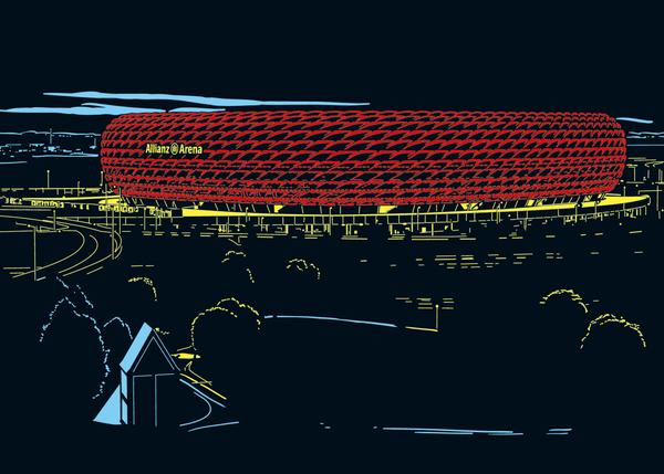 4005556161874: Puzzle Ravensburger Allianz Arena Color Starline 1200 Teile. Mini thumb