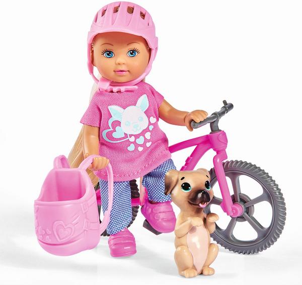 4006592028145: Simba 105733273 - Evi Love Holiday Bike, Puppe mit Fahrrad und Hund. Mini thumb