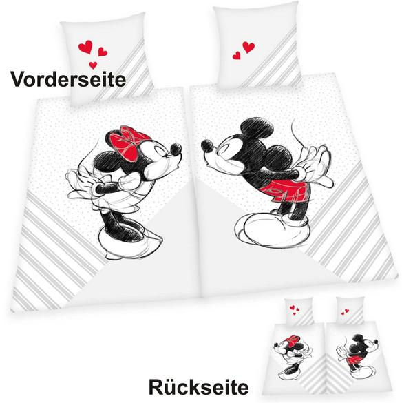 4006891956927: Herding 4478480250 - Disney Mickey & Minnie Mouse Partnerbettwäsche, Bettwäsche-Set, 2x80x80cm und 2x135x200cm. Mini thumb