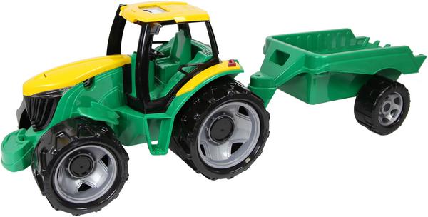 LENA® 02122 - Starke Riesen, Traktor mit Anhänger, mit Schiebedach, Outdoor, 100 kg Tragkraft