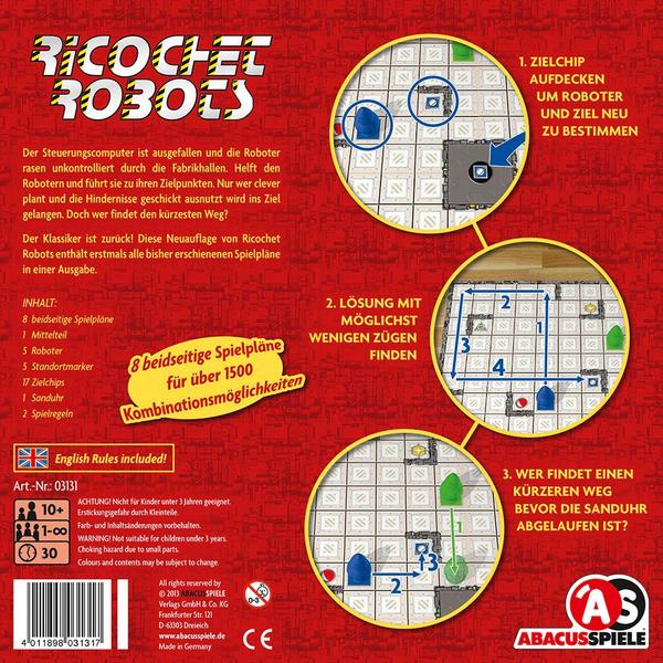 4011898031317: Abacus ABA03131 - Ricochet Robots (Rasende Roboter), Familienspiel von Alex Randolph. Mini thumb