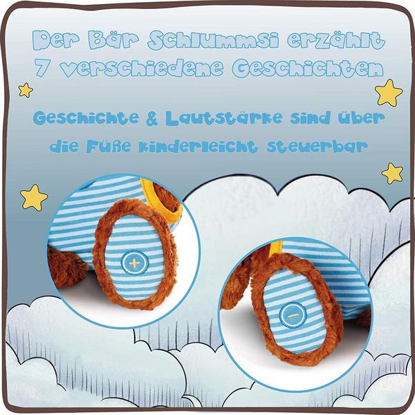 NICI - Schlafmützen - Schlafmützen Schlummsi Schlummergeschichten-Bär, 38cm blau
