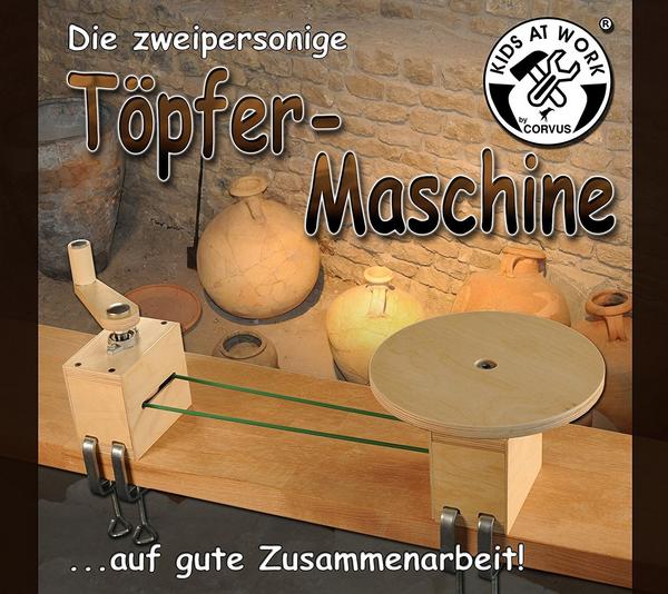 Corvus A750600 - Töpfer-Maschine, Töpferscheibe Handbetrieb, Kids at Work