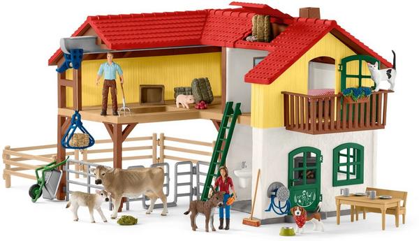 4055744021060: Schleich Farm World 42407 - Bauernhaus mit Stall und Tieren. Mini thumb
