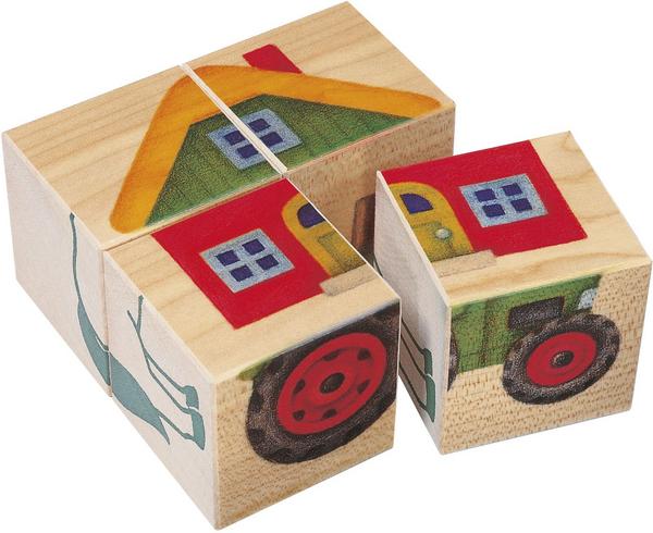 4060848620521: Schmidt Spiele - Selecta - Bilderwürfel, Farm, 4 Teile. Mini thumb