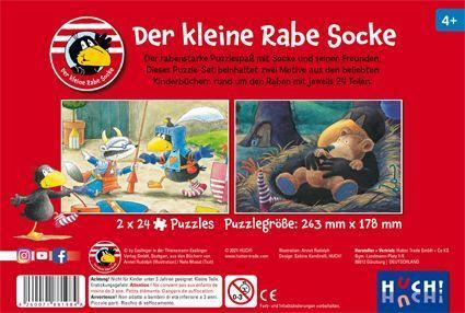 4260071881984: Huch Verlag - Der-kleine-Rabe-Socke-Puzzle 2 x 24 Teile von Annet Rudolph. Mini thumb