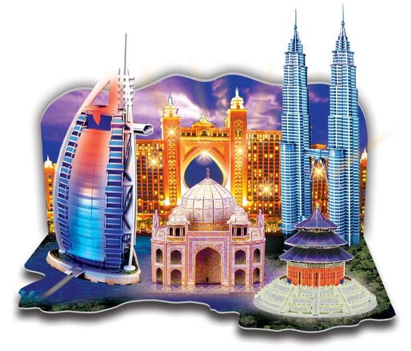 LED Diorama Puzzle Motiv: Asien Reise 70 Teile