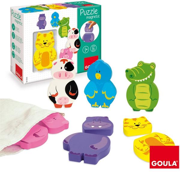 8410446552346: Goula Magnetisches Holzpuzzle Tiere, 12-teilig. Mini thumb